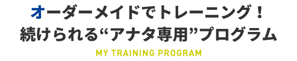 MY TRAINING PROGRAM